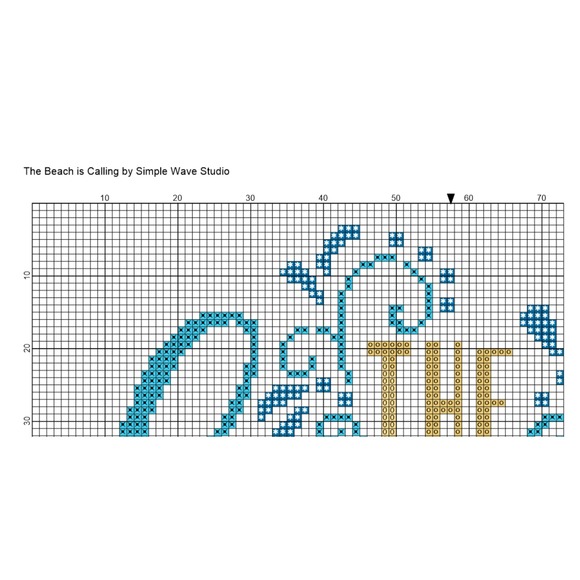 The Beach is Calling Quote Counted Cross Stitch Kit - Picture 5 of 6